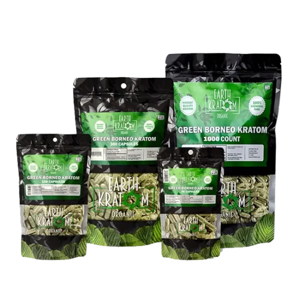 Earth Kratom green Borneo 150 caps