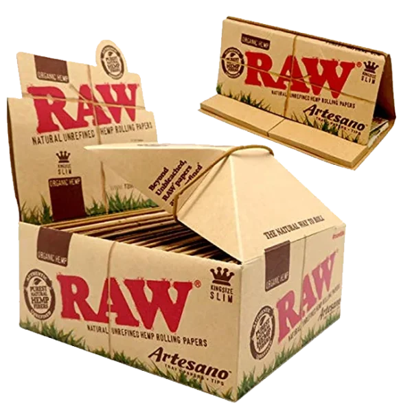 Raw Organic Hemp Artesano 1 1/4 size Papers & Tips